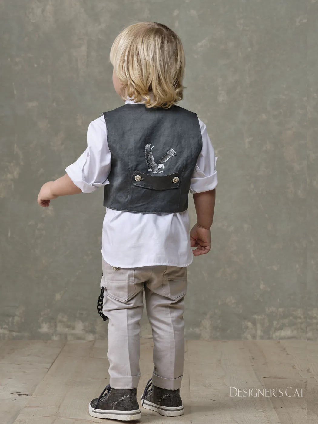 Baptism boy outfit set  6pcs - AETIS Grey