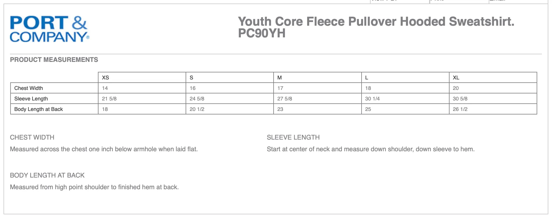 Capstone Farm Port & Company Youth Core Fleece Pullover Hooded Sweatshirt