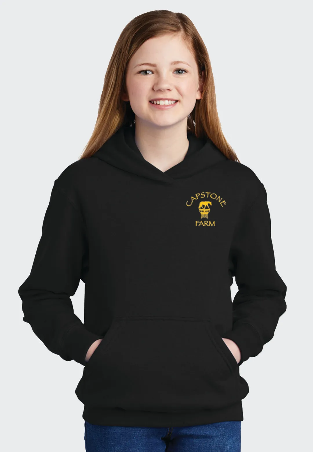 Capstone Farm Port & Company Youth Core Fleece Pullover Hooded Sweatshirt