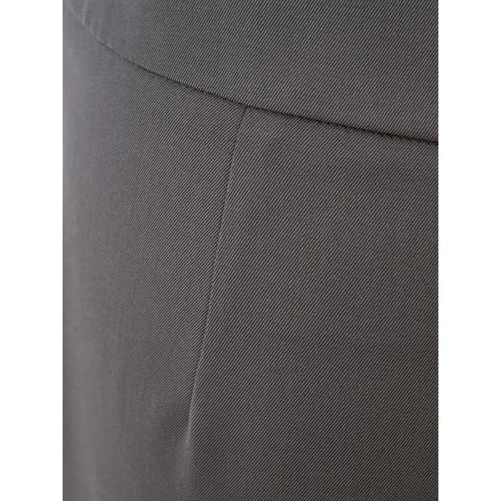 Chic Gray Wool Trousers for Sophisticated Style