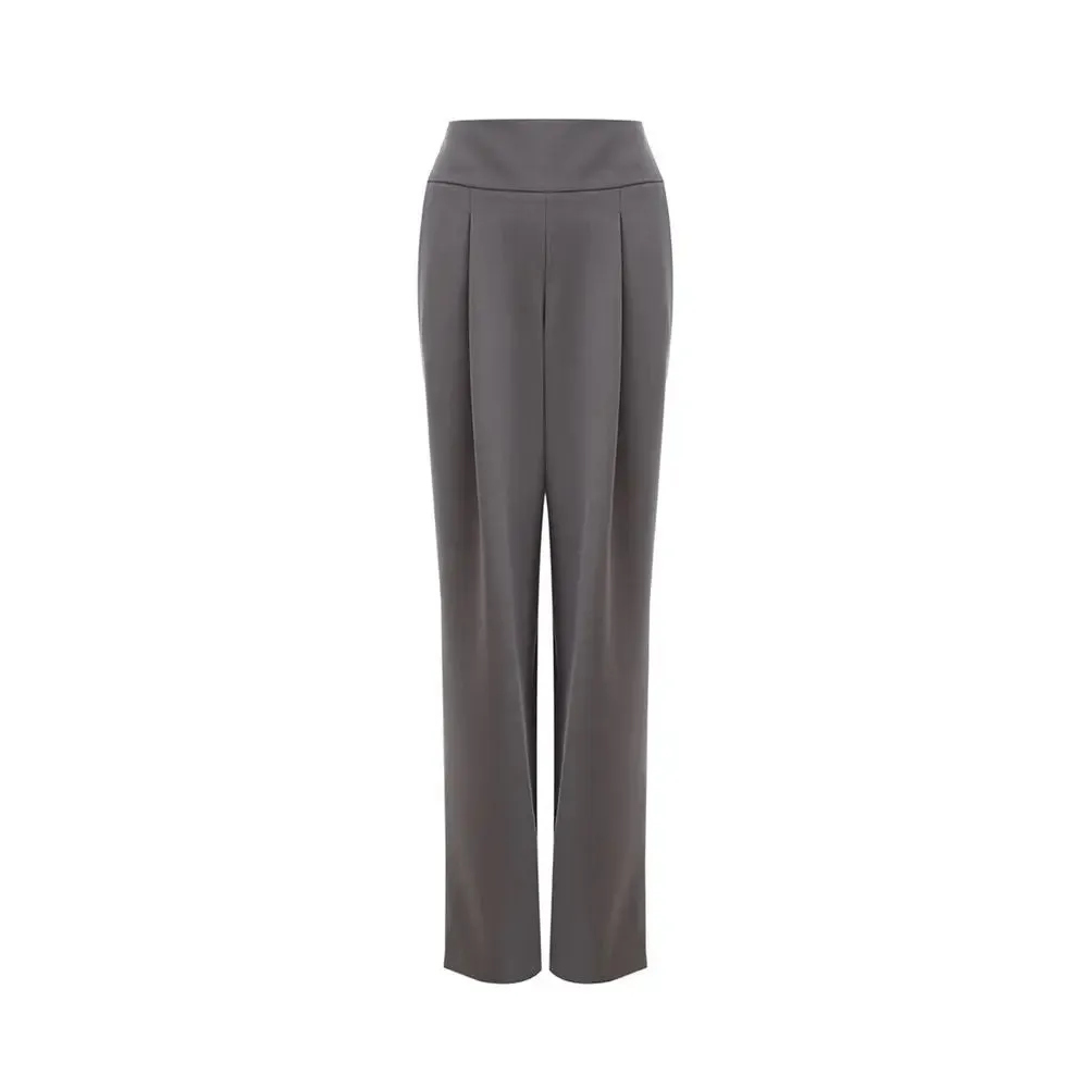 Chic Gray Wool Trousers for Sophisticated Style