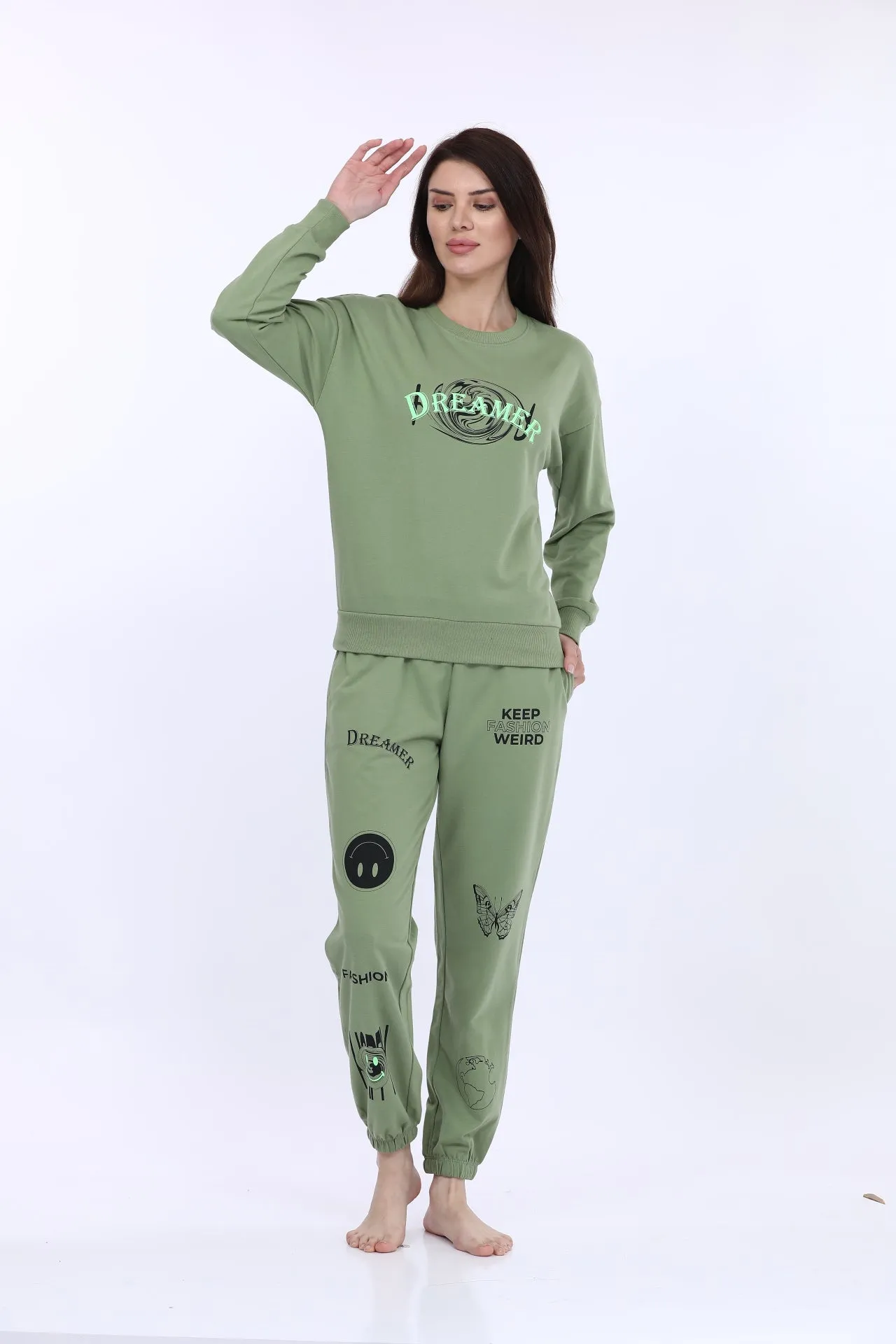Fleece Winter Green Co-ord Set