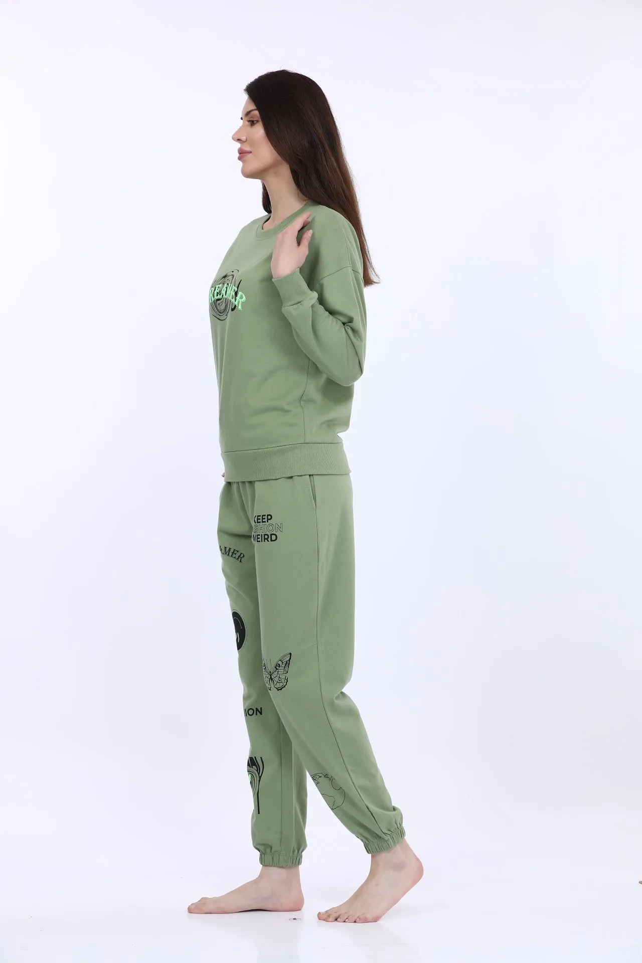 Fleece Winter Green Co-ord Set