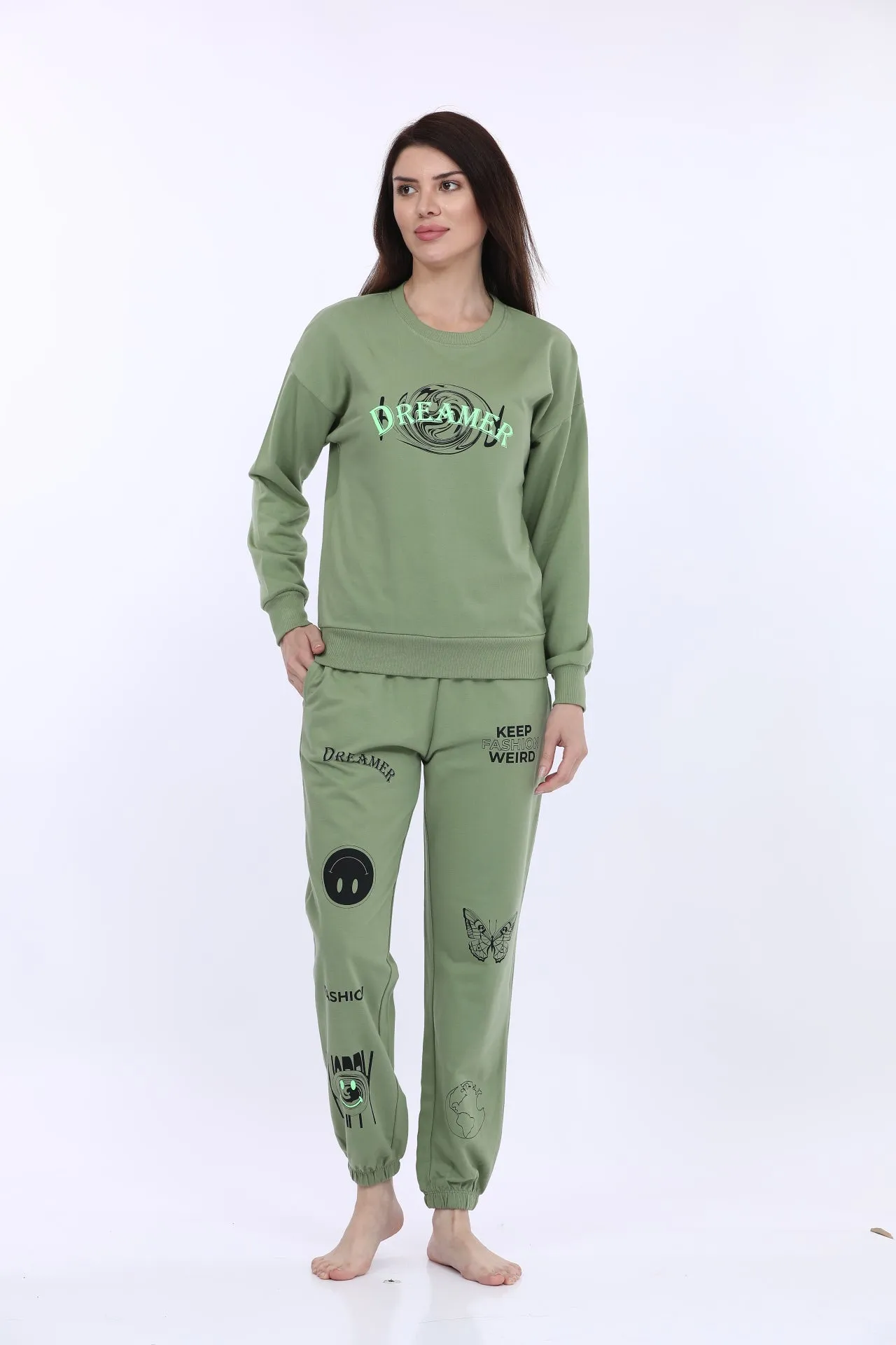 Fleece Winter Green Co-ord Set