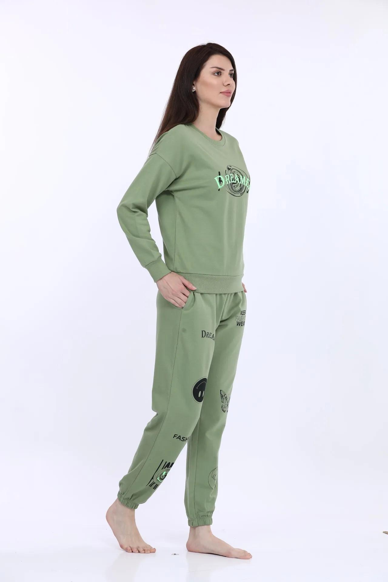 Fleece Winter Green Co-ord Set