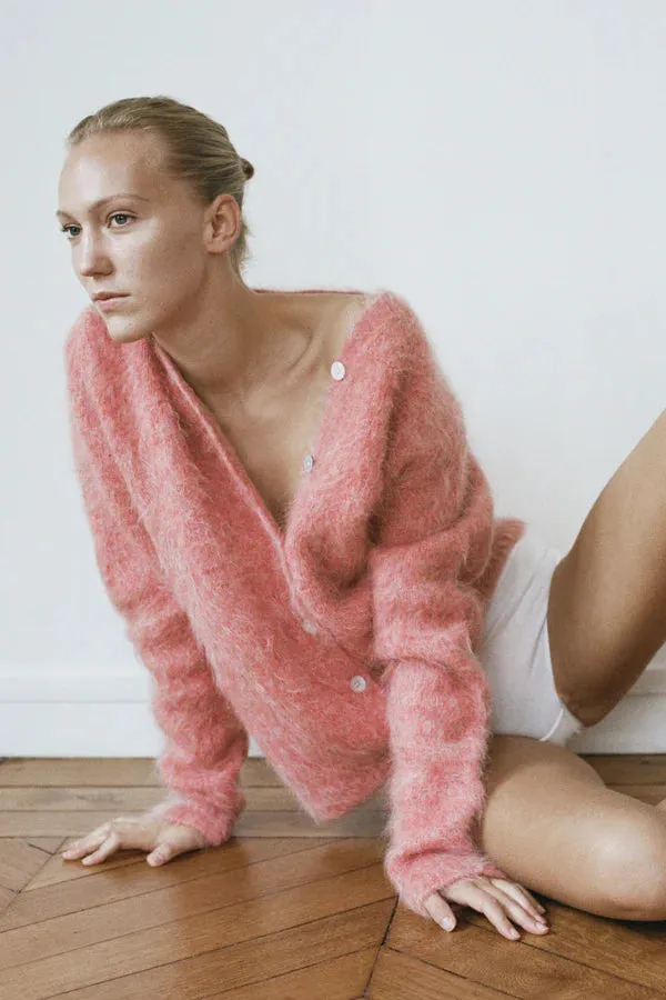 Friends With Frank Emme Cardigan in Pink