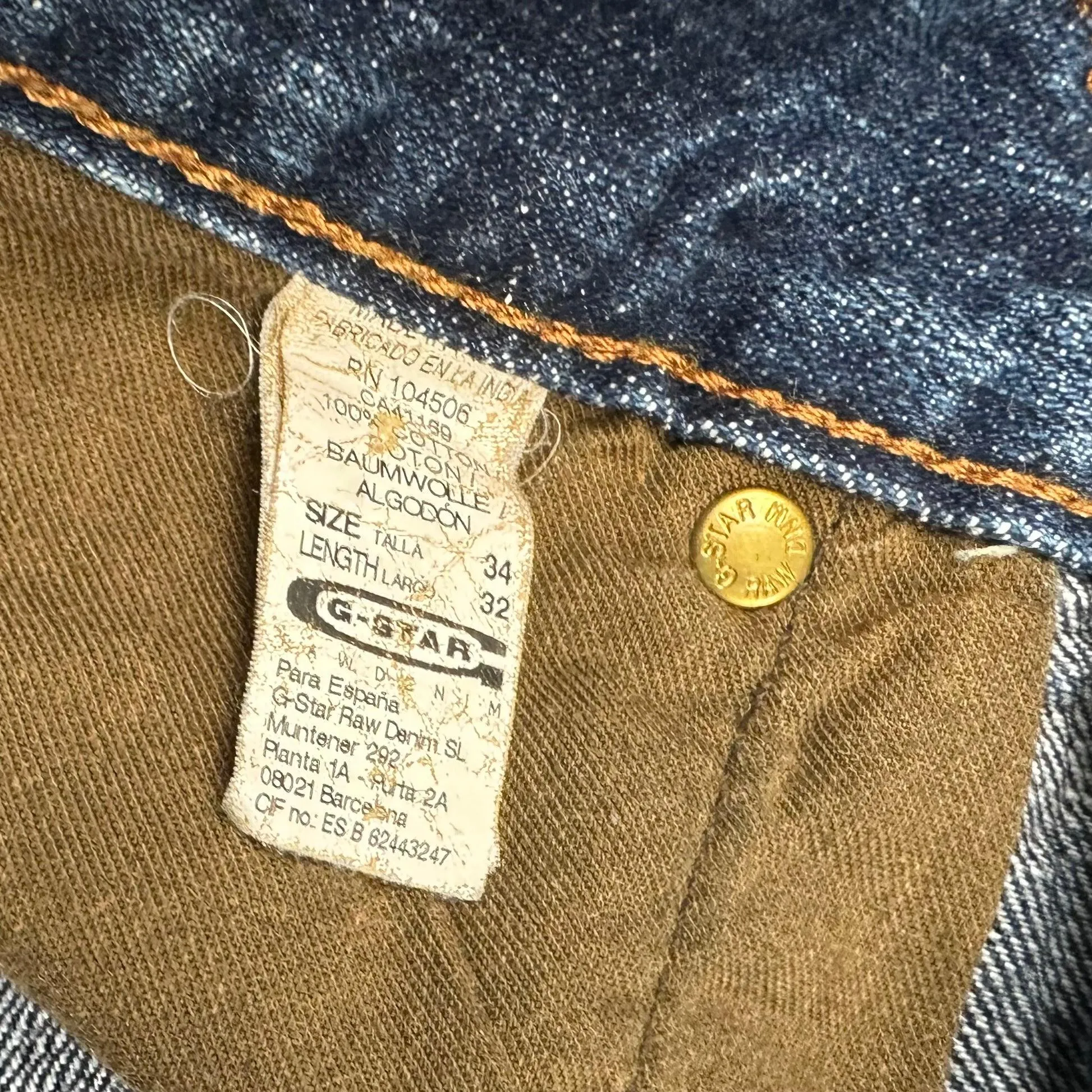 G Star RAW 'Classic Regular' Jeans -Size 34/32