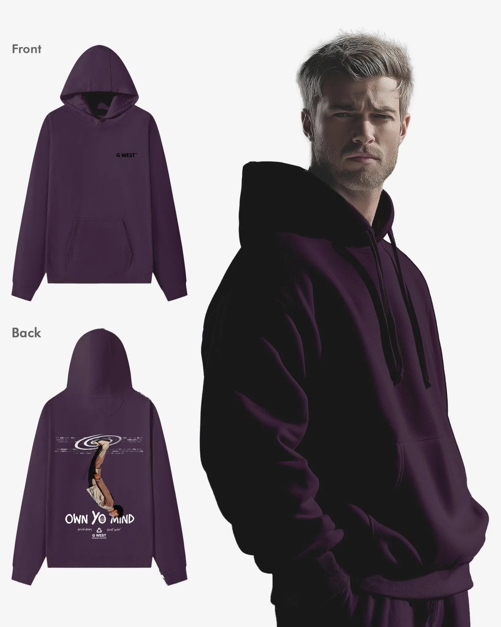 G West Own Yo Mind Heavy Premium Oversized Hoodie