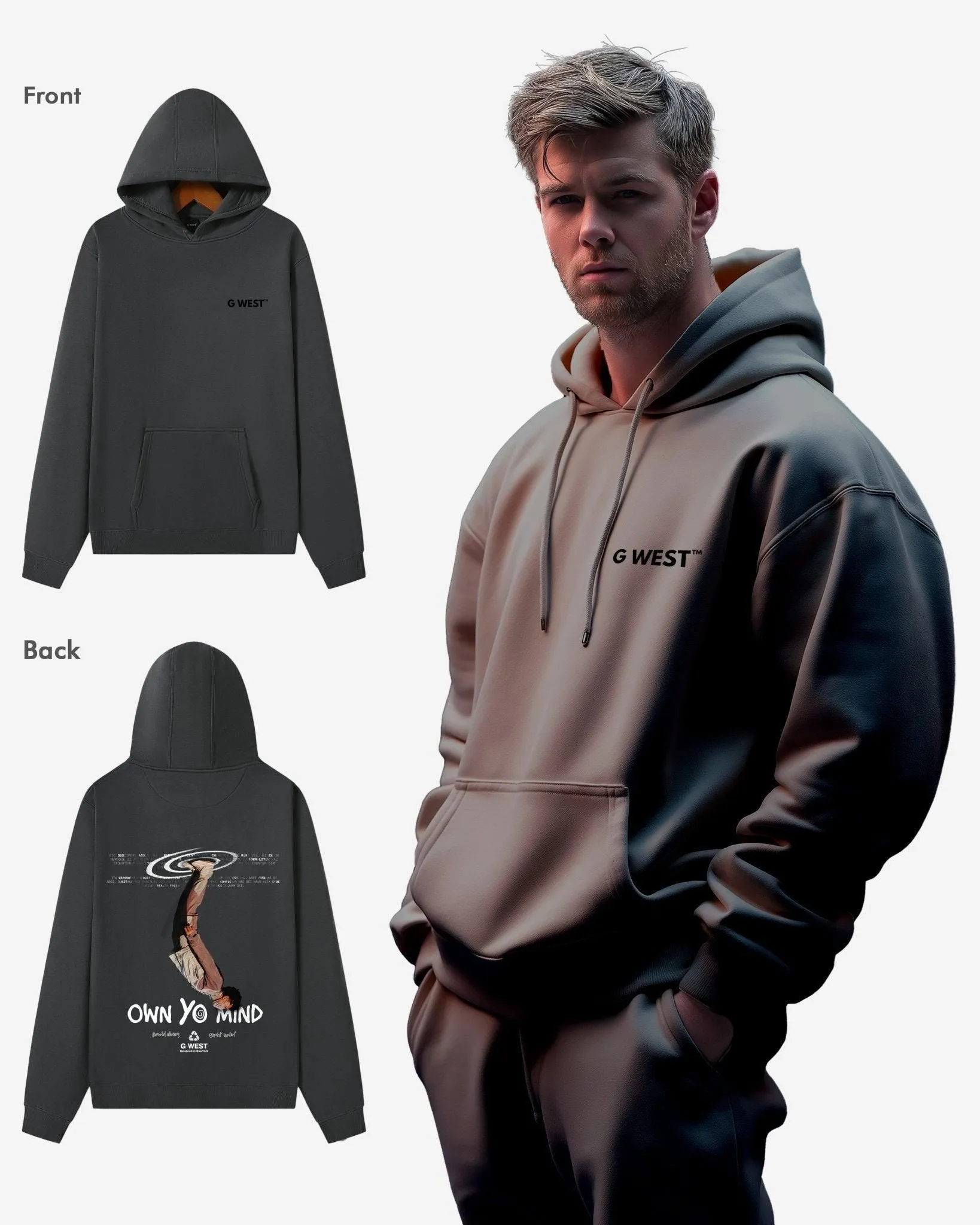 G West Own Yo Mind Heavy Premium Oversized Hoodie