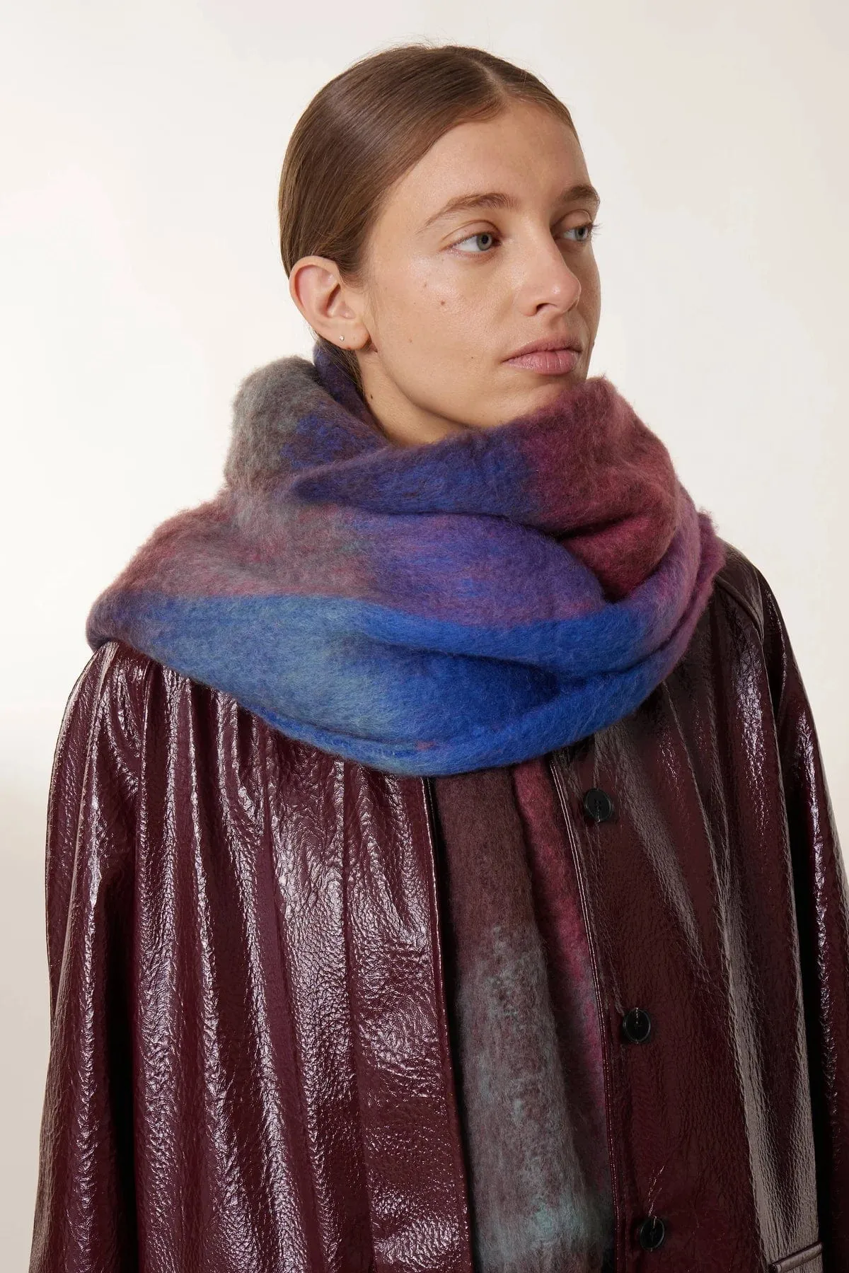 Leon & Harper Elton Check3 Scarf Blue