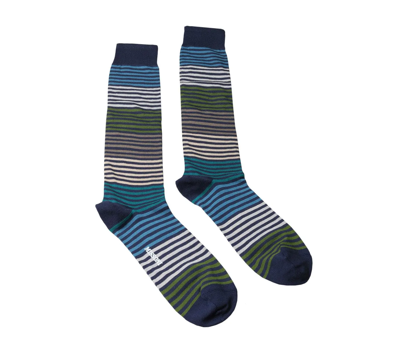 Missoni GM00CMU5233 0003 Navy/Green Knee Length Socks