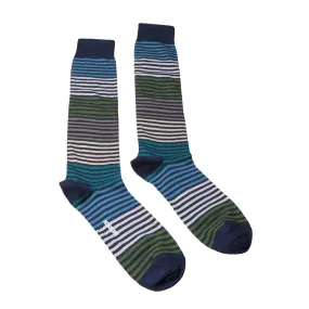 Missoni GM00CMU5233 0003 Navy/Green Knee Length Socks