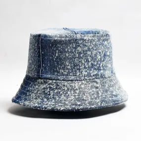 Mursaki Denim Bucket Hat - Blue Splatter Denim
