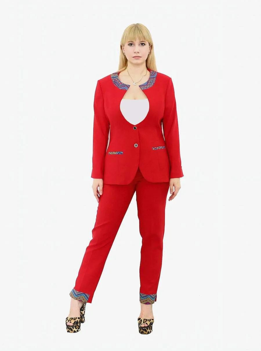 Red Stylish Business Suit