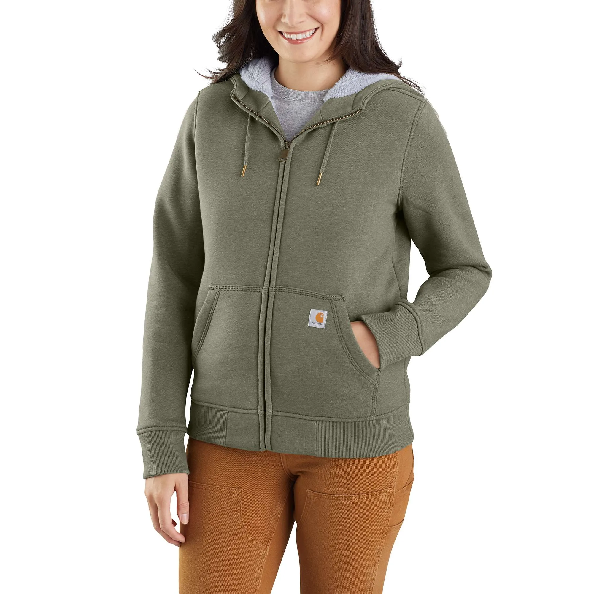 Relaxed Fit Midweight Sherpa Lined Full Zip Sweatshirt