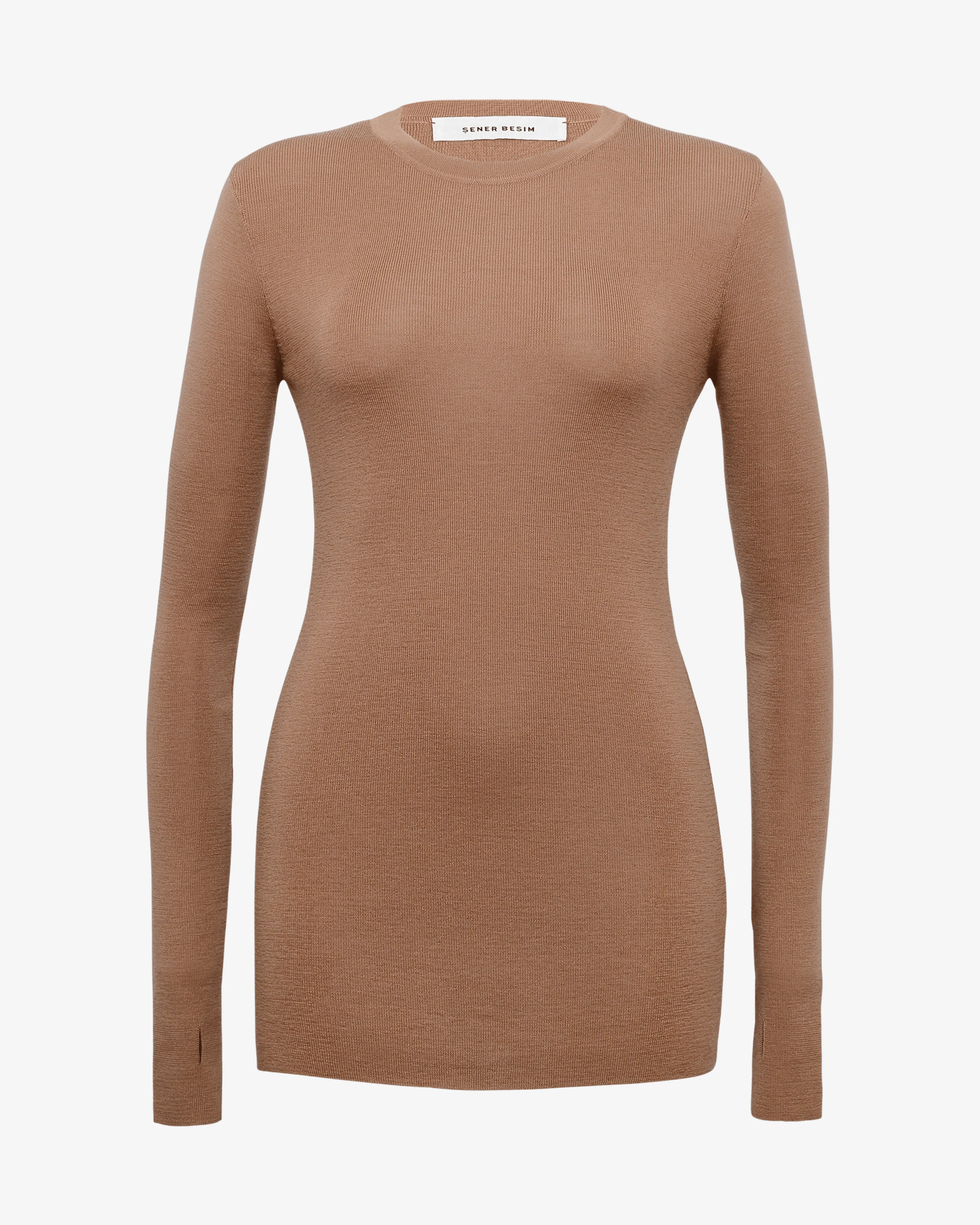 The Merino Thumbhole Crewneck - Spice