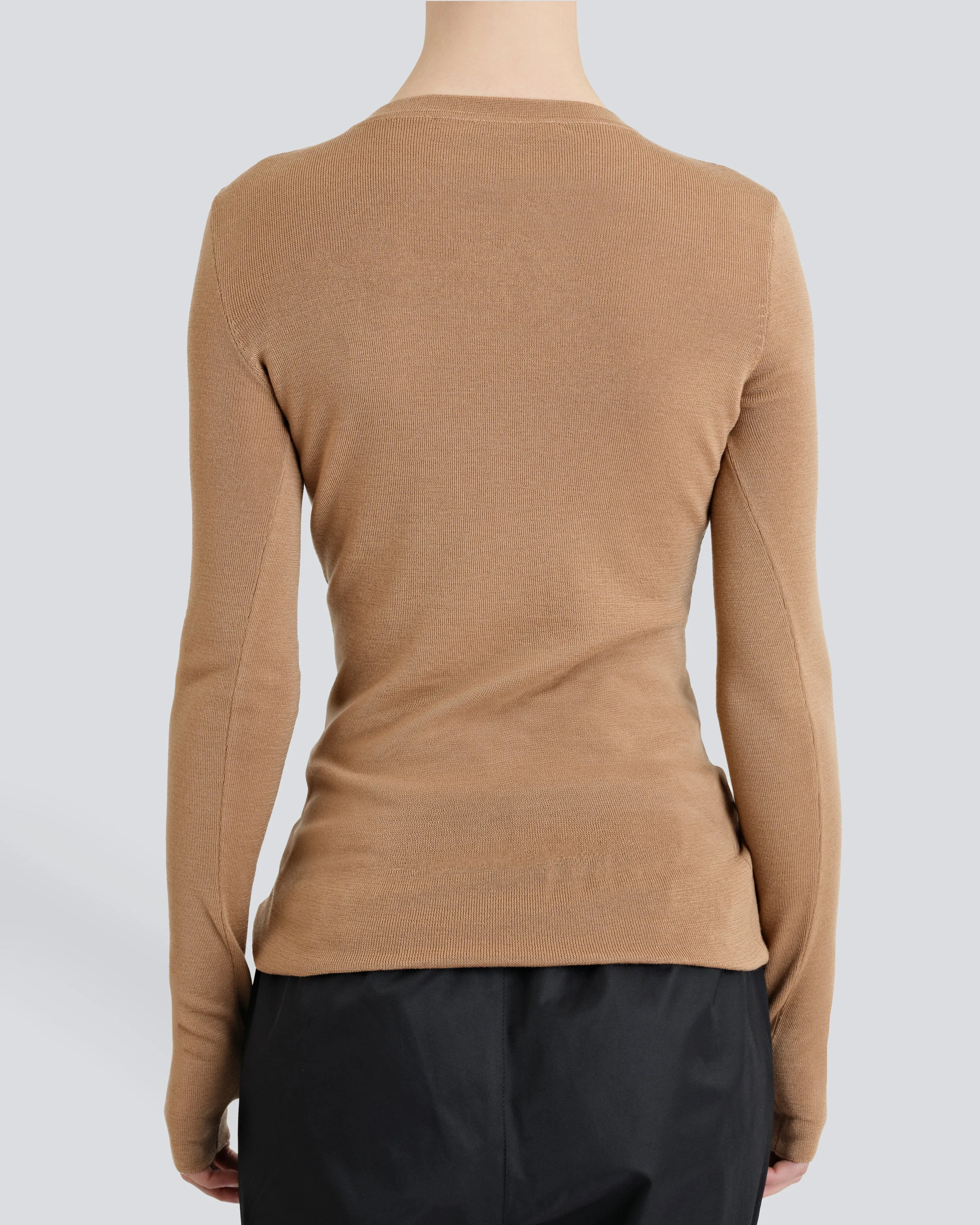 The Merino Thumbhole Crewneck - Spice