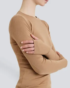 The Merino Thumbhole Crewneck - Spice
