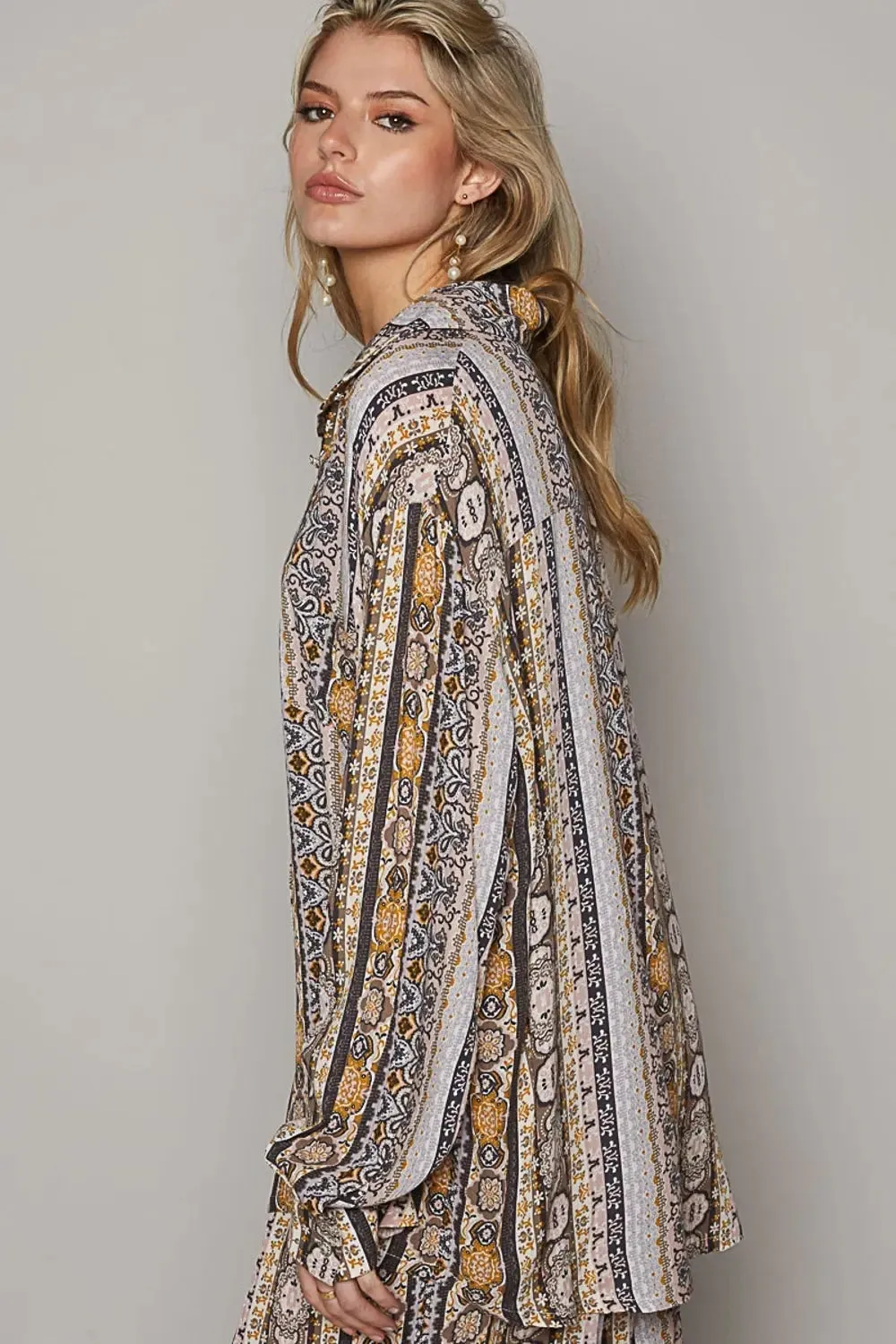 Women's Button Down Printed Shirt