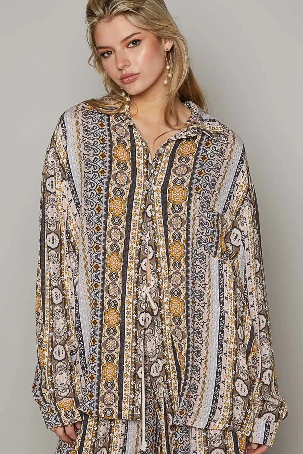Women's Button Down Printed Shirt