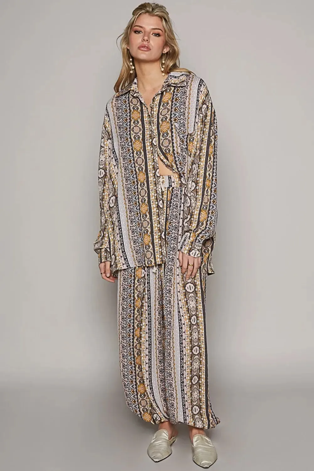 Women's Button Down Printed Shirt